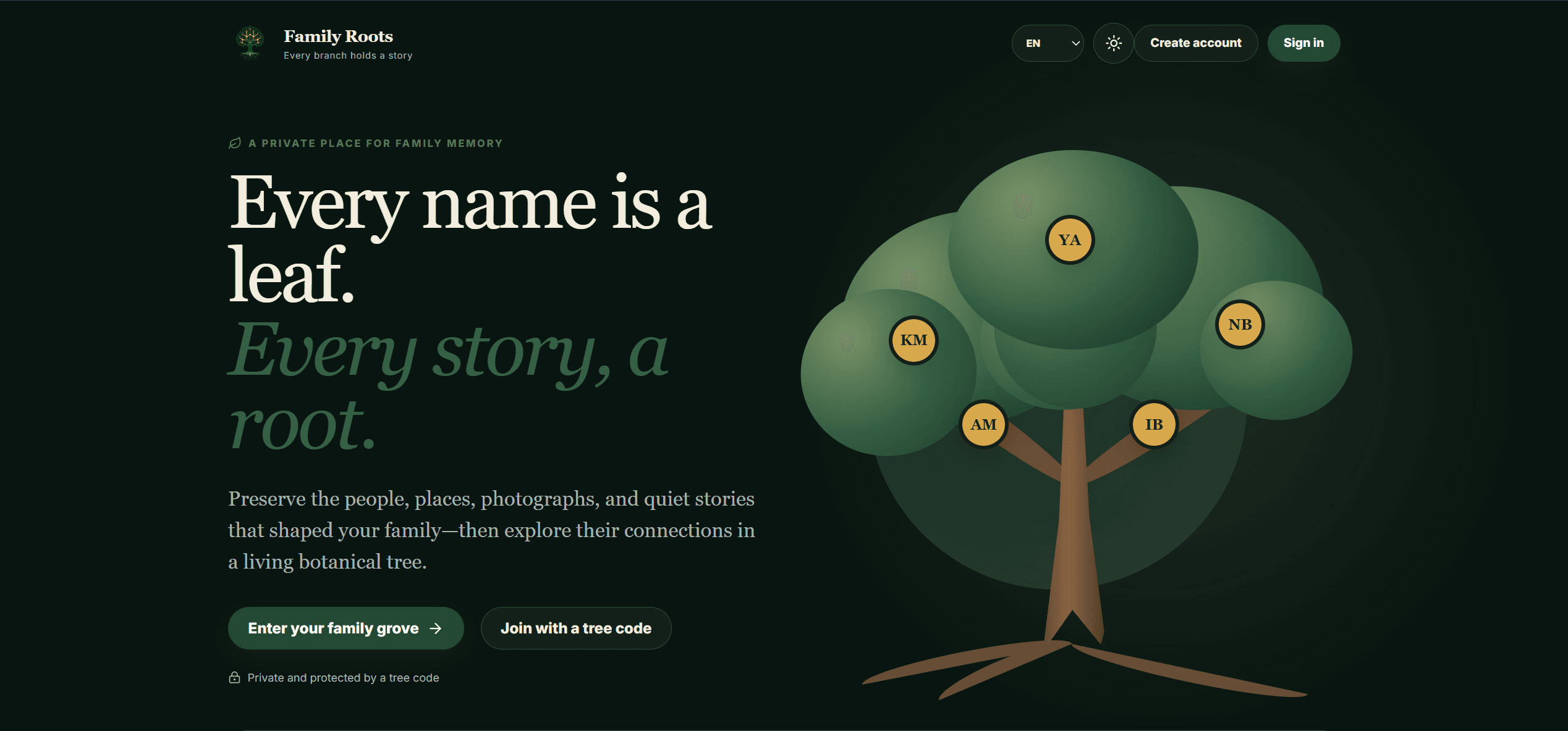 Screenshot of Family Roots